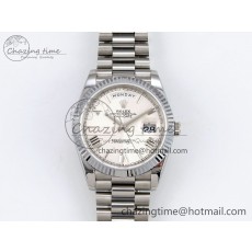 [GM공장]롤렉스 데이데이트 40 White Textured Roman Dial on President Bracelet VR2836 V3 (텅스텐)