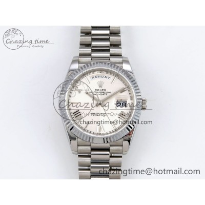 [GM공장]롤렉스 데이데이트 40 White Textured Roman Dial on President Bracelet VR2836 V3 (텅스텐)