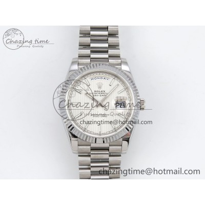 [GM공장]롤렉스 데이데이트 40 Silver Textured Stick Dial on President Bracelet VR2836 V3 (텅스텐)