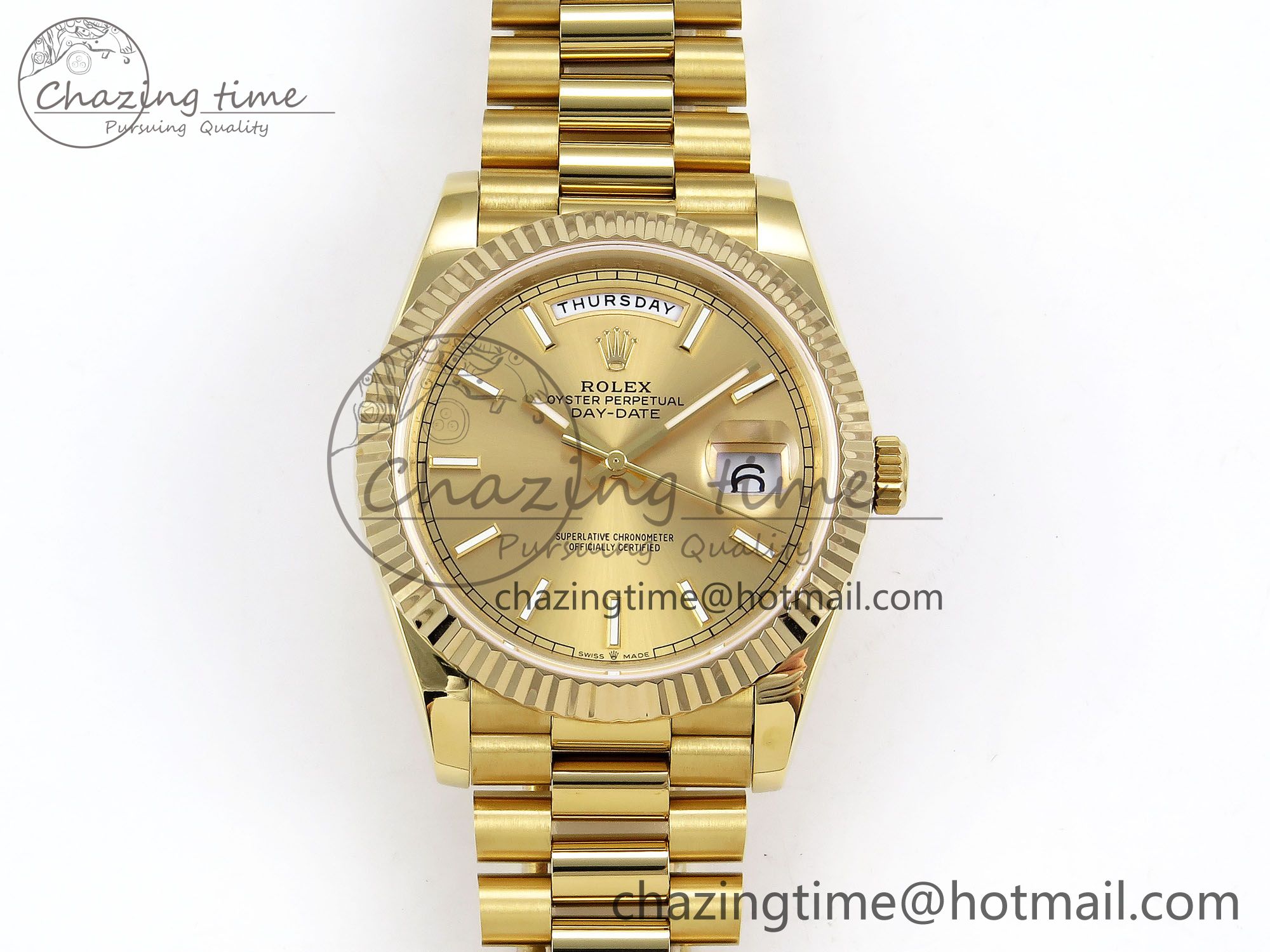 [GM공장]롤렉스 데이데이트 40 YG Stick Dial on President Bracelet VR2836 (텅스텐)