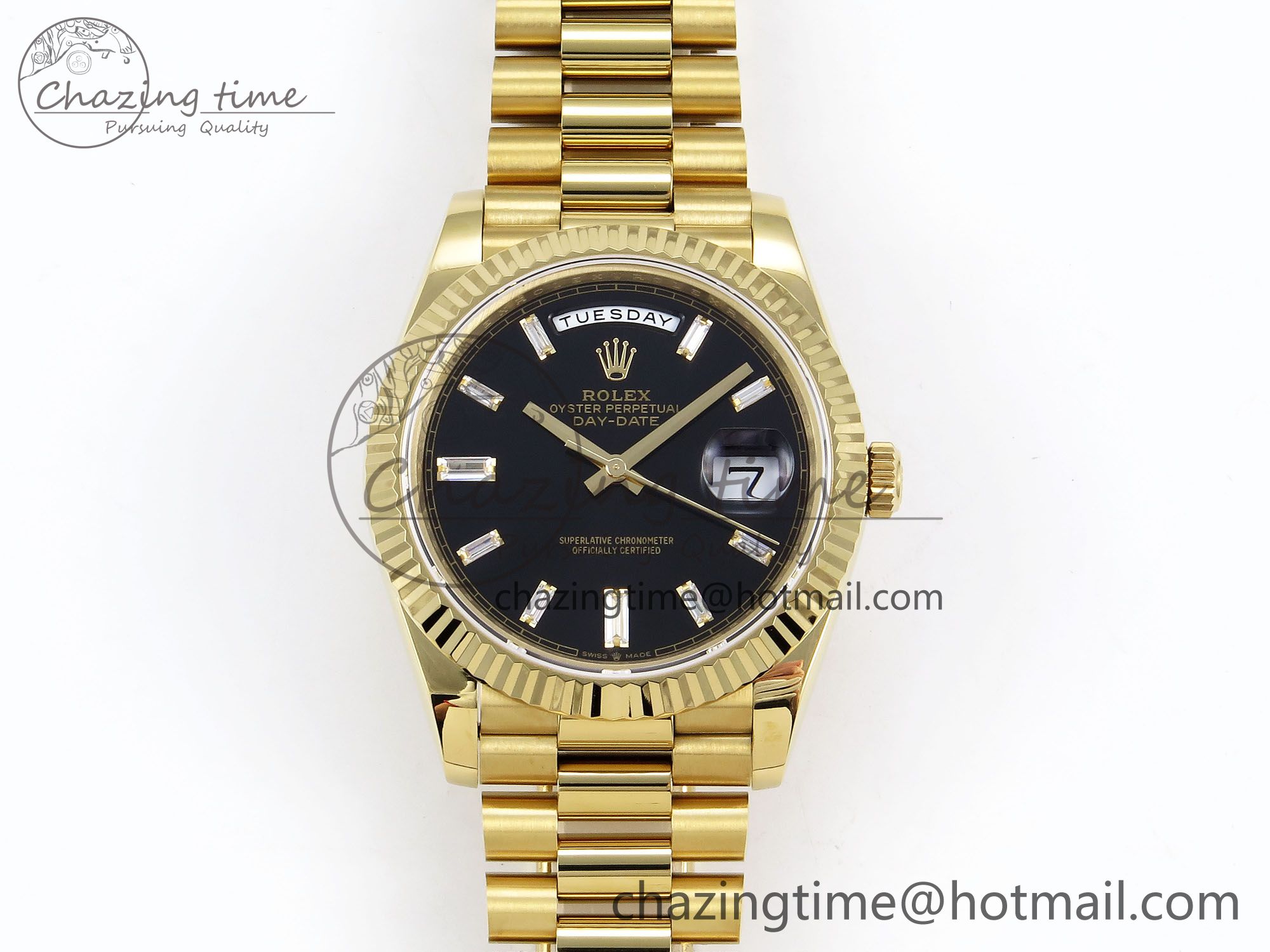 [GM공장]롤렉스 데이데이트 40 Black Crystal Dial on President Bracelet VR2836 (텅스텐)