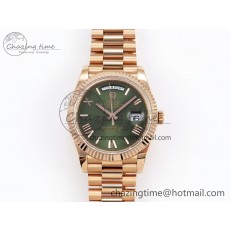 [GM공장]롤렉스 데이데이트 40 RG  Green Roman Dial on President Bracelet VR2836 V3 (텅스텐)