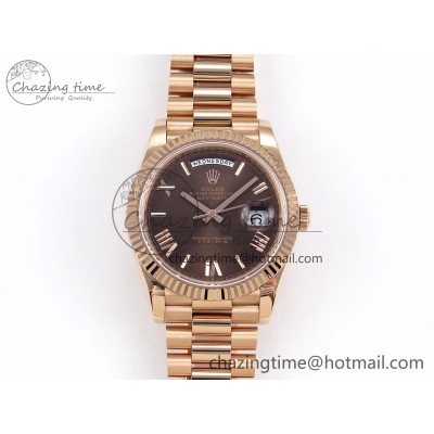 [GM공장]롤렉스 데이데이트 40 RG Brown Big Roman Dial on President Bracelet VR2836 V3 (텅스텐)