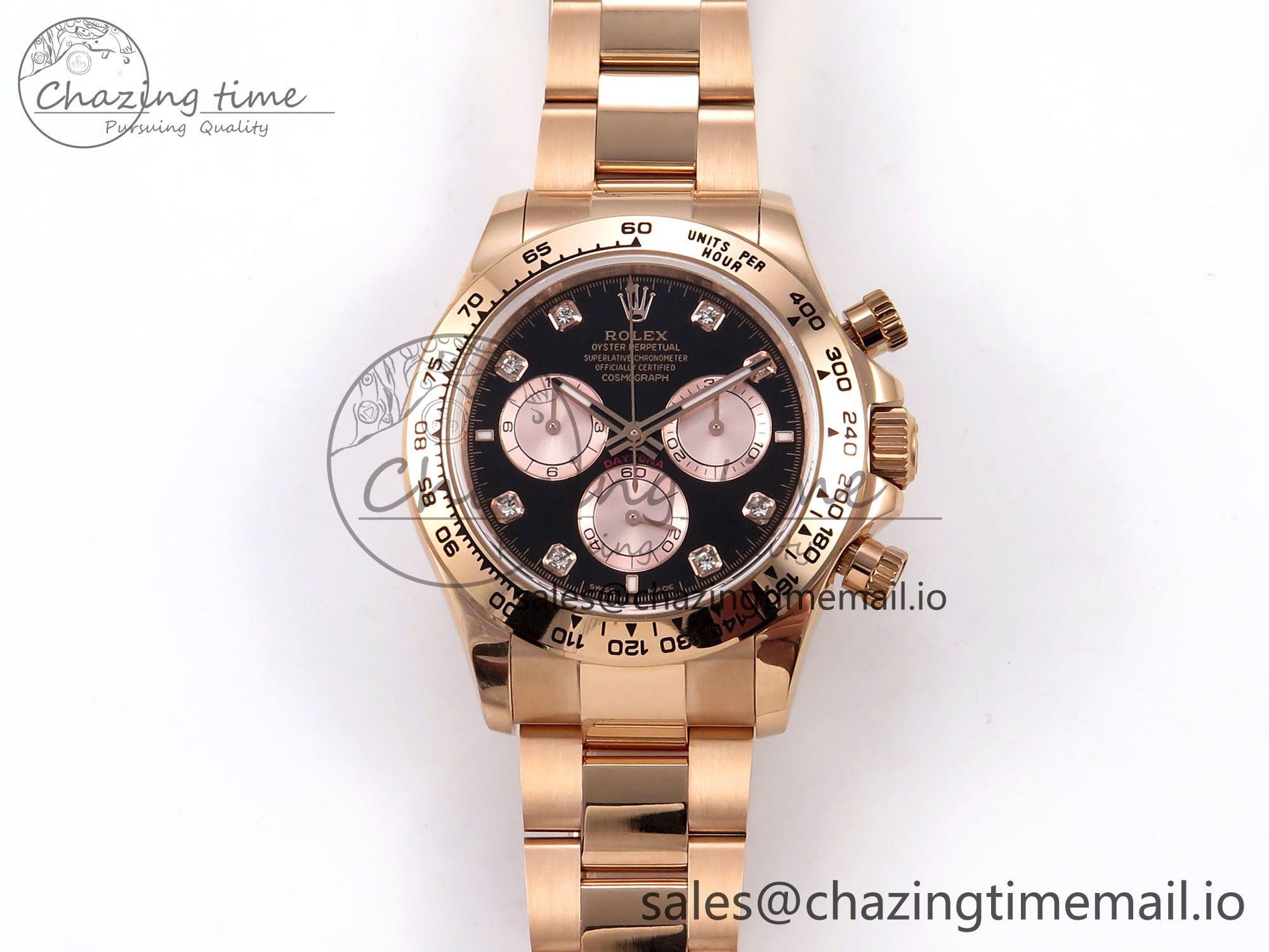 [Q공장]롤렉스 데이토나 126505 Black/RG Diamonds Dial on RG Bracelet SH4131 (텅스텐)