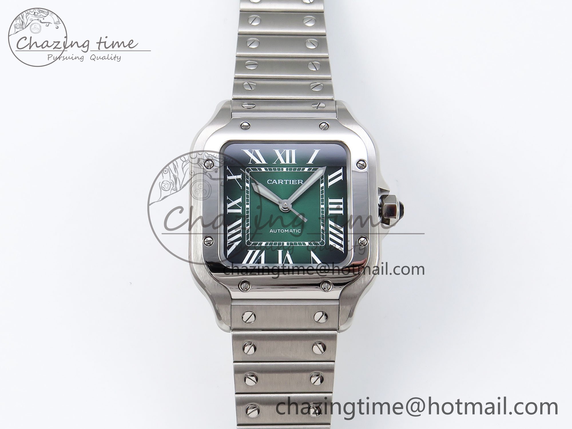 [BV공장]까르띠에 산토스 35mm Green Dial on SS SmartLinks Bracelet MIYOTA 9015
