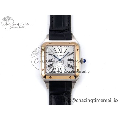 [AF공장]까르띠에 산토스 뒤몽 31.4mm RG Silver Dial on Black Croco Strap A157