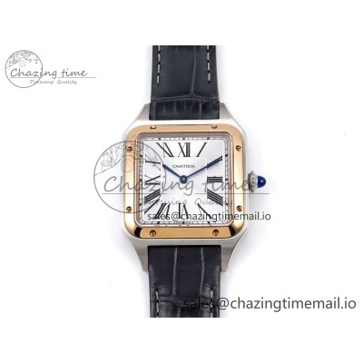 [AF공장]까르띠에 산토스 뒤몽 31.4mm RG Silver Dial on Gray Croco Strap A157