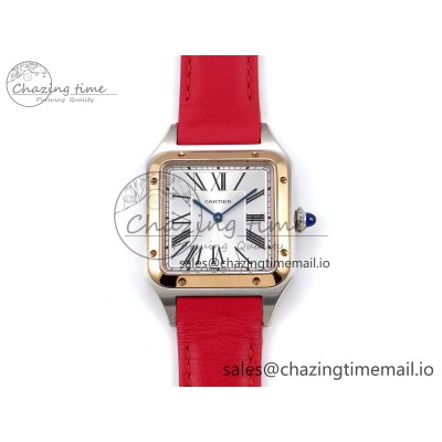 [AF공장]까르띠에 산토스 뒤몽 31.4mm RG Silver Dial on Red Leather Strap A157