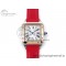 [AF공장]까르띠에 산토스 뒤몽 31.4mm RG Silver Dial on Red Leather Strap A157