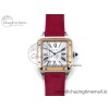 [AF공장]까르띠에 산토스 뒤몽 31.4mm RG Silver Dial on Red Fabric Strap A157
