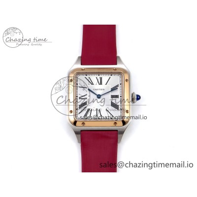 [AF공장]까르띠에 산토스 뒤몽 31.4mm RG Silver Dial on Red Fabric Strap A157