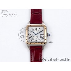 [AF공장]까르띠에 산토스 뒤몽 31.4mm RG Silver Dial on Red Croco Strap A157