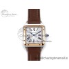 [AF공장]까르띠에 산토스 뒤몽 31.4mm RG  Silver Dial on Brown Leather Strap A157