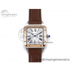 [AF공장]까르띠에 산토스 뒤몽 31.4mm RG  Silver Dial on Brown Leather Strap A157