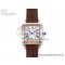 [AF공장]까르띠에 산토스 뒤몽 31.4mm RG  Silver Dial on Brown Leather Strap A157