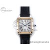 [AF공장]까르띠에 산토스 뒤몽 31.4mm RG Silver Dial on Black Leather Strap A157