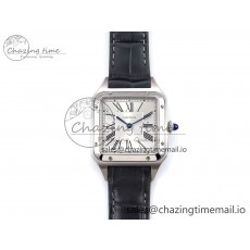 [AF공장]까르띠에 산토스 뒤몽 31.4mm Silver Dial on Gray Croco Strap A157