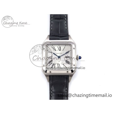 [AF공장]까르띠에 산토스 뒤몽 31.4mm Silver Dial on Gray Croco Strap A157