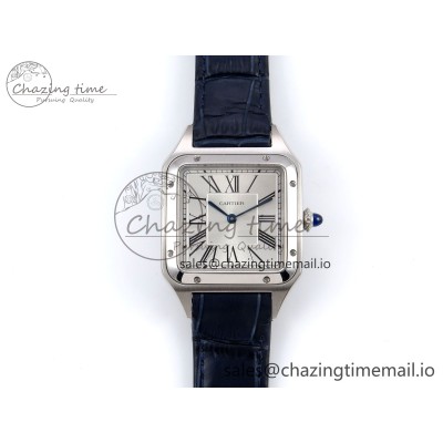 [AF공장]까르띠에 산토스 뒤몽 31.4mm Silver Dial on Blue Croco Strap A157