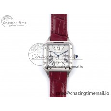 [AF공장]까르띠에 산토스 뒤몽 31.4mm Silver Dial on Red Croco Strap A157