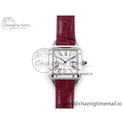[AF공장]까르띠에 산토스 뒤몽 31.4mm Silver Dial on Red Croco Strap A157