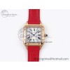 [AF공장]까르띠에 산토스 뒤몽 31.4mm RG Silver Dial on Red Leather Strap A157