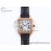 [AF공장]까르띠에 산토스 뒤몽 31.4mm RG  Silver Dial Diamonds Bezel on Gray Croco Strap A157