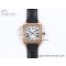 [AF공장]까르띠에 산토스 뒤몽 31.4mm RG  Silver Dial Diamonds Bezel on Gray Croco Strap A157