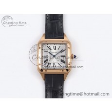 [AF공장]까르띠에 산토스 뒤몽 31.4mm RG Silver Dial on Gray Croco Strap A157