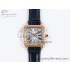 [AF공장]까르띠에 산토스 뒤몽 31.4mm RG Silver Dial Diamonds Bezel on Blue Croco Strap A157