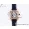 [AF공장]까르띠에 산토스 뒤몽 31.4mm RG Silver Dial Diamonds Bezel on Blue Croco Strap A157
