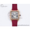 [AF공장]까르띠에 산토스 뒤몽 31.4mm RG Silver Dial Diamonds Bezel on Red Fabric Strap A157