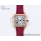 [AF공장]까르띠에 산토스 뒤몽 31.4mm RG Silver Dial Diamonds Bezel on Red Fabric Strap A157
