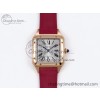 [AF공장]까르띠에 산토스 뒤몽 31.4mm RG Silver Dial on Red Fabric Strap A157