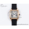 [AF공장]까르띠에 산토스 뒤몽 31.4mm RG Silver Dial on Black Leather Strap A157