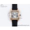 [AF공장]까르띠에 산토스 뒤몽 31.4mm RG Silver Dial on Black Leather Strap A157