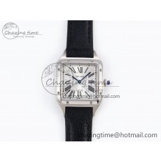 [AF공장]까르띠에 산토스 뒤몽 27.5mm Silver Dial on Black Leather Strap A157