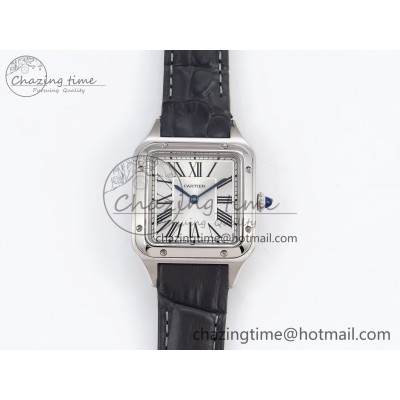 [AF공장]까르띠에 산토스 뒤몽 27.5mm Silver Dial on Gray Croco Strap A157