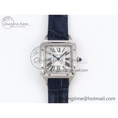 [AF공장]까르띠에 산토스 뒤몽 27.5mm Silver Dial on Blue Croco Strap A157
