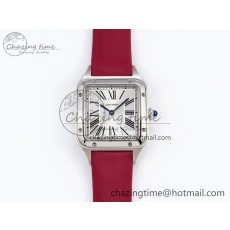 [AF공장]까르띠에 산토스 뒤몽 27.5mm Silver Dial on Red Fabric Strap A157