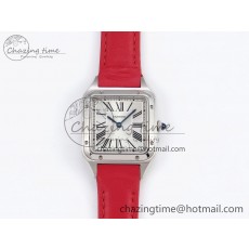 [AF공장]까르띠에 산토스 뒤몽 27.5mm Silver Dial on Red Leather Strap A157