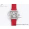 [AF공장]까르띠에 산토스 뒤몽 27.5mm Silver Dial on Red Leather Strap A157