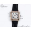 [AF공장]까르띠에 산토스 뒤몽 27.5mm RG Silver Dial on Black Leather Strap A157