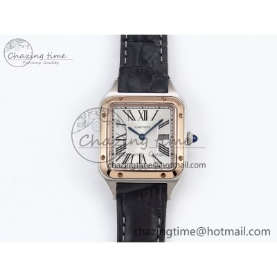 [AF공장]까르띠에 산토스 뒤몽 27.5mm RG Silver Dial on Gray Croco Strap A157