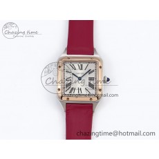 [AF공장]까르띠에 산토스 뒤몽 27.5mm RG Silver Dial on Red Fabric Strap A157