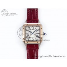 [AF공장]까르띠에 산토스 뒤몽 27.5mm RG Silver Dial on Red Croco Strap A157