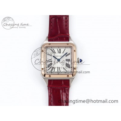 [AF공장]까르띠에 산토스 뒤몽 27.5mm RG Silver Dial on Red Croco Strap A157