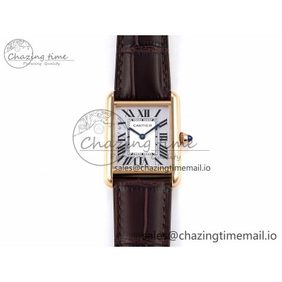 [AF공장]까르띠에 탱크머스트 RG 25.5mm White Dial on Brown Leather Strap Ronda Quartz