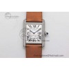 [K11공장]까르띠에 탱크머스트 Large White Dial Diamonds Bezel on Satin Leather Strap Ronda Quartz