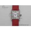 [K11공장]까르띠에 탱크머스트 Small White Dial Diamonds Bezel on Satin Leather Strap Ronda Quartz